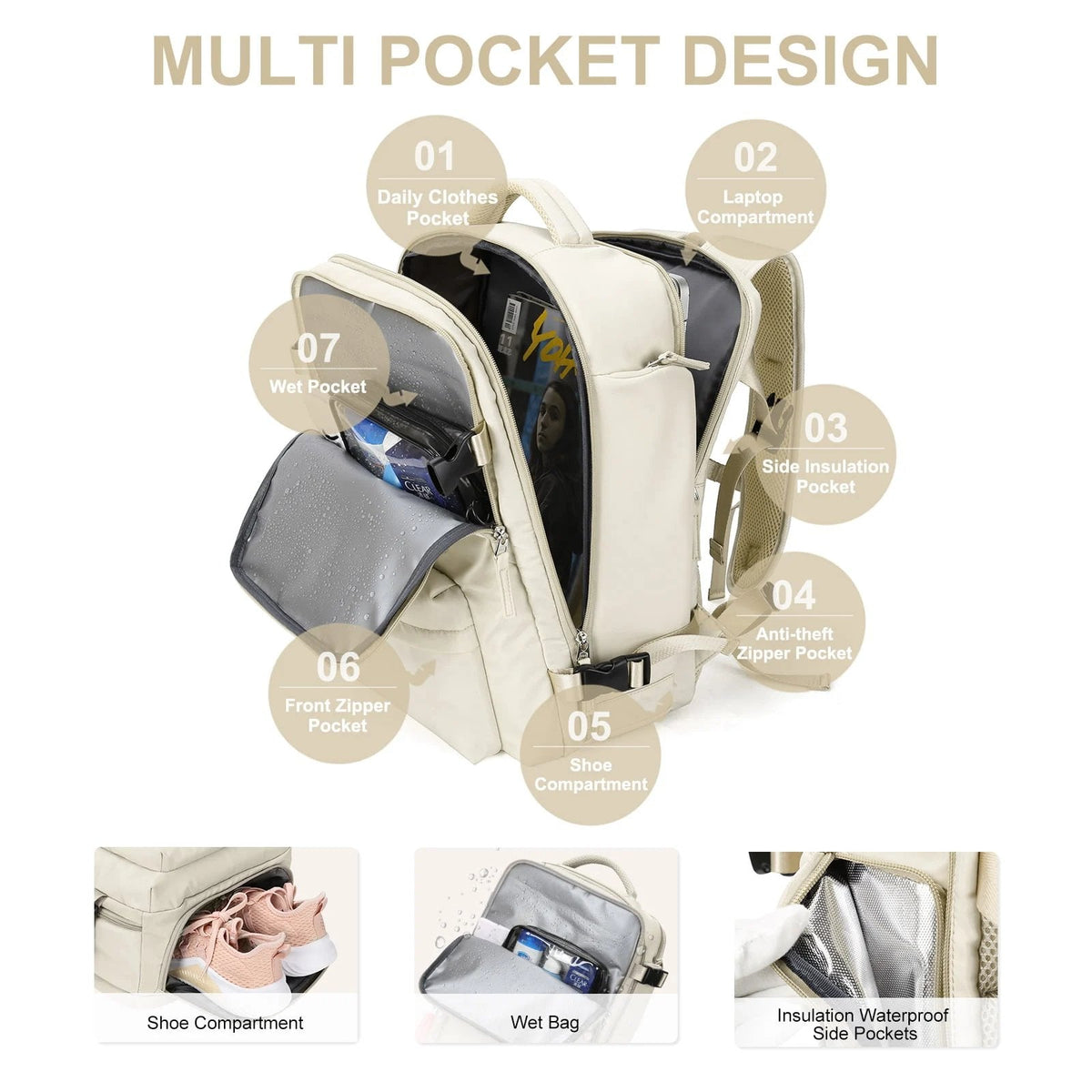 Reisetasche Damen Groß Wasserabweisend Multifunktion Outdoor
