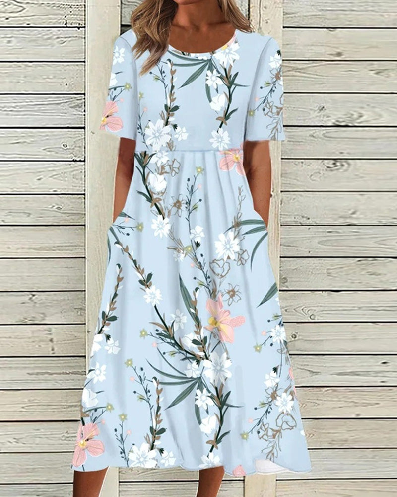 Midi Kleid Damen Relaxed Fit Freizeit