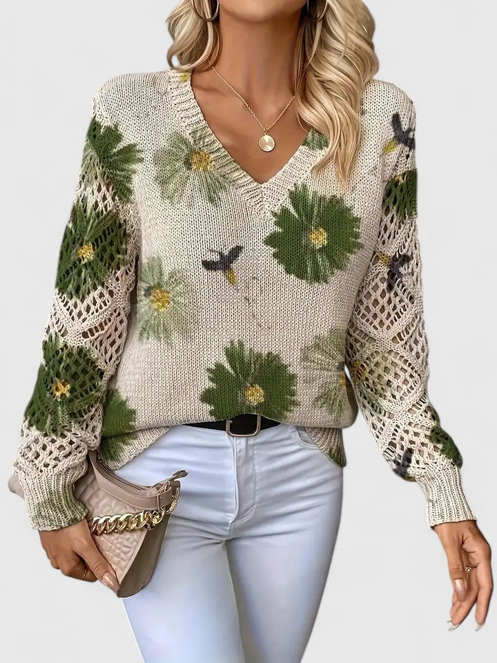 Beatrice | Floral Knit Sweater