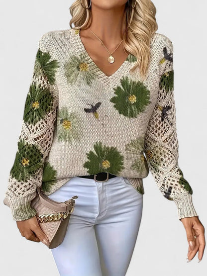 Beatrice | Floral Knit Sweater