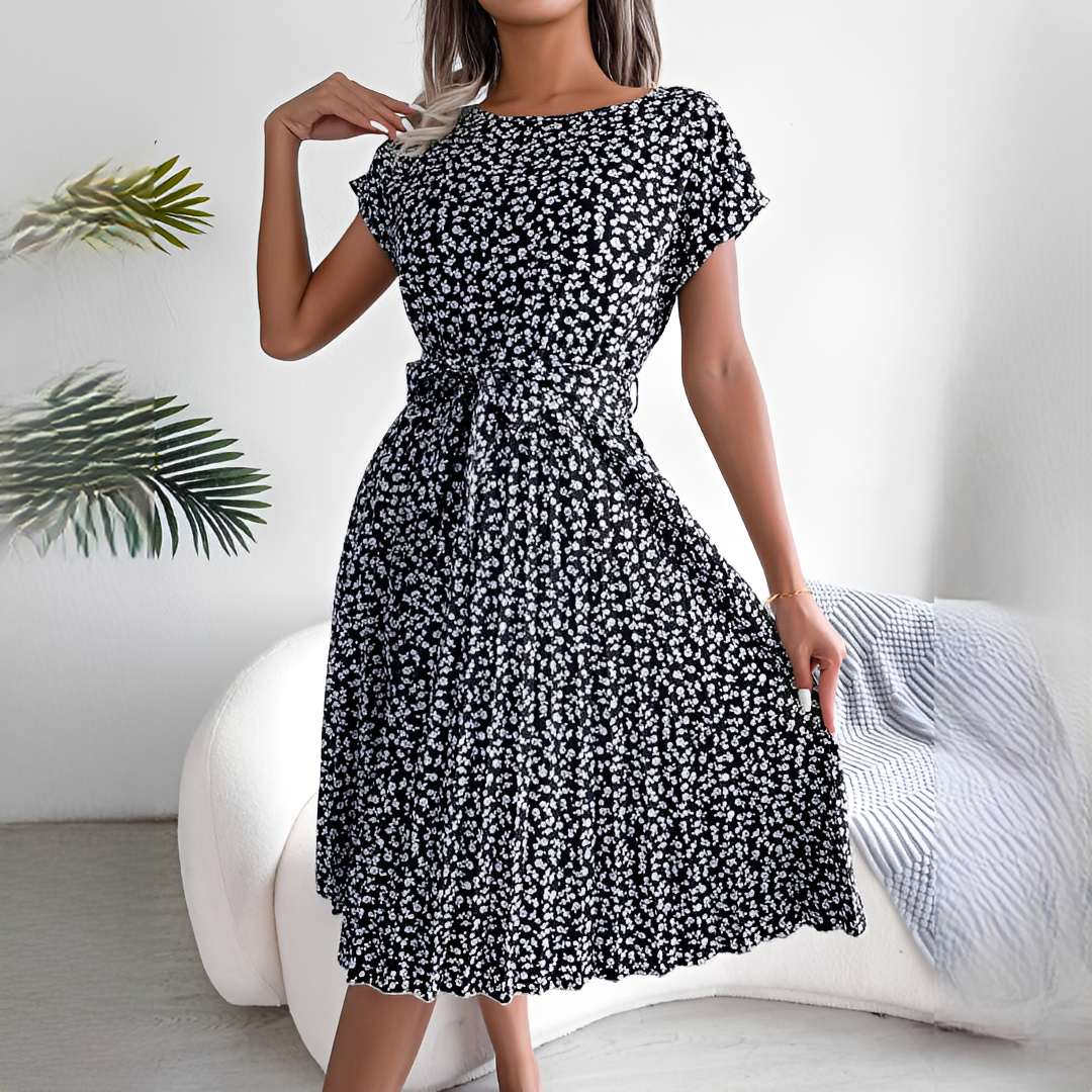 Damen Midikleid Slim Fit Sommer Elegant Freizeit