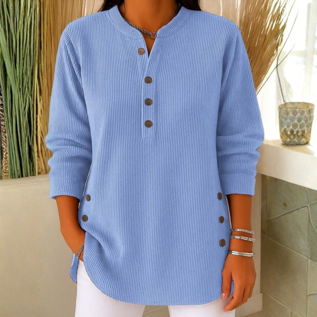 Strick-Sweatshirt Damen Langarm Casual Regular Fit