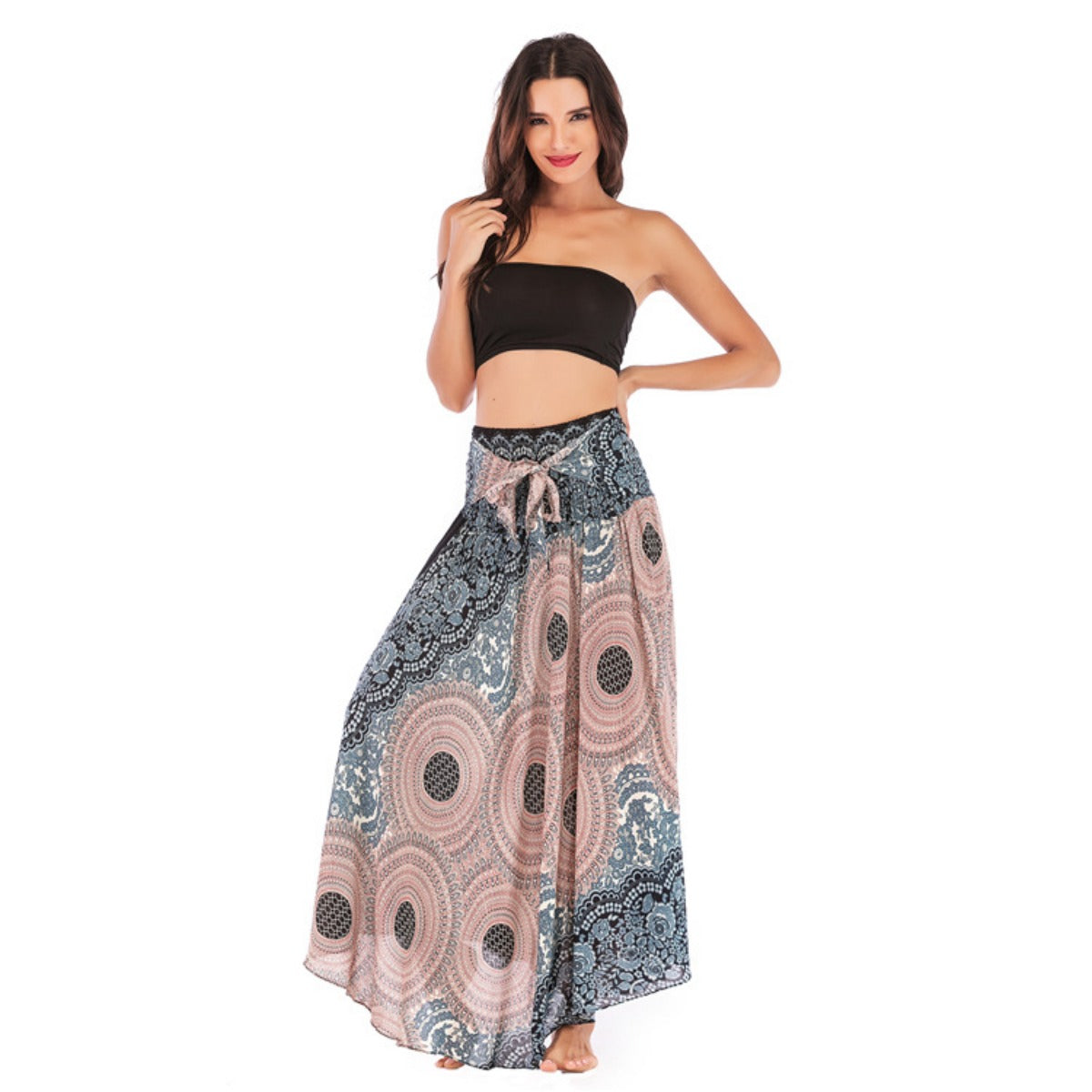 Strandkleid Damen Vintage Langer Rock Freizeit