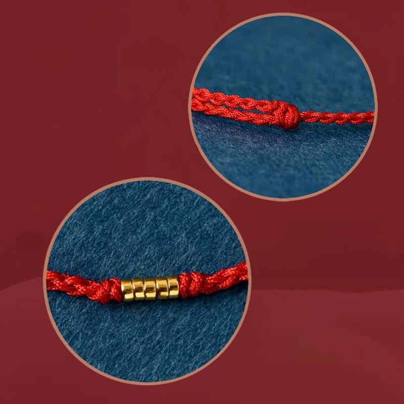 Geflochtenes Buddha-Armband Damen Fußkette mit Goldperlen