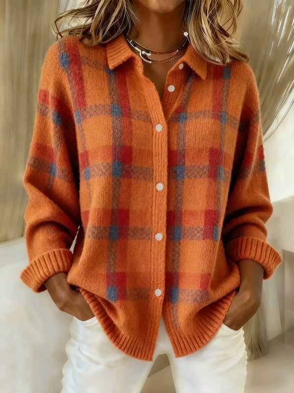 Damen Strickpullover im Relaxed Fit | Pullover mit Karomuster