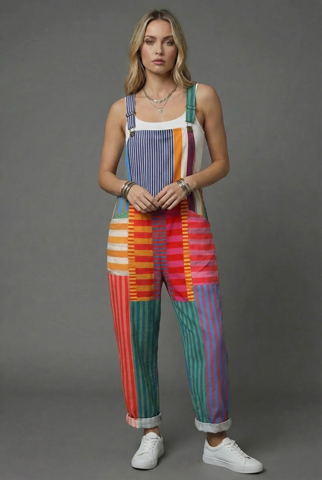 Jumpsuit Damen Relaxed Fit Sommer Casual mit floralem Print