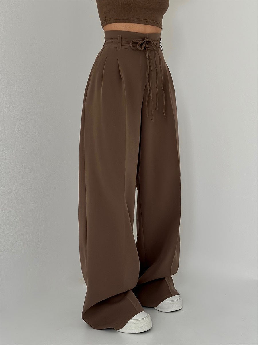 Stoffhose Damen I hochtailliert mit breitem Bein
