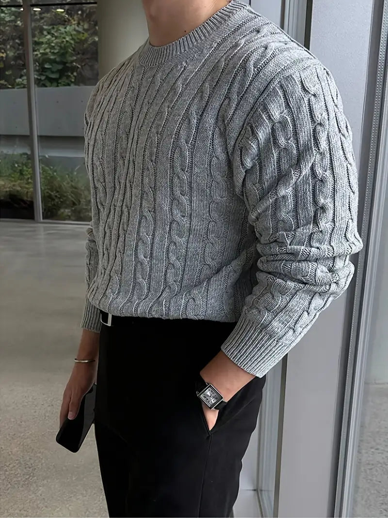 Mergim Lässiger Strickpullover Mit Langen Ärmeln