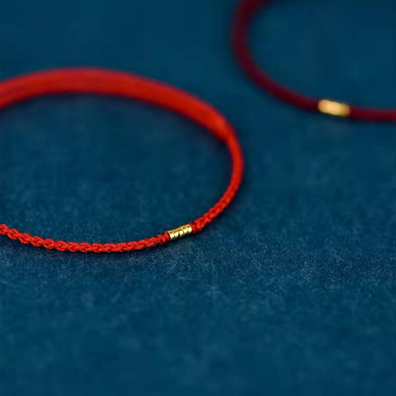 Geflochtenes Buddha-Armband Damen Fußkette mit Goldperlen