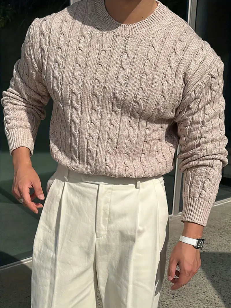 Mergim Lässiger Strickpullover Mit Langen Ärmeln
