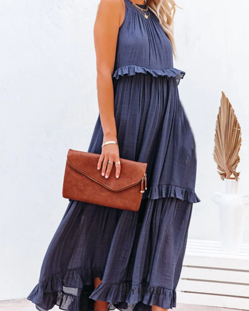 Maxikleid Damen Fließend Figurbetont Sommer Elegant