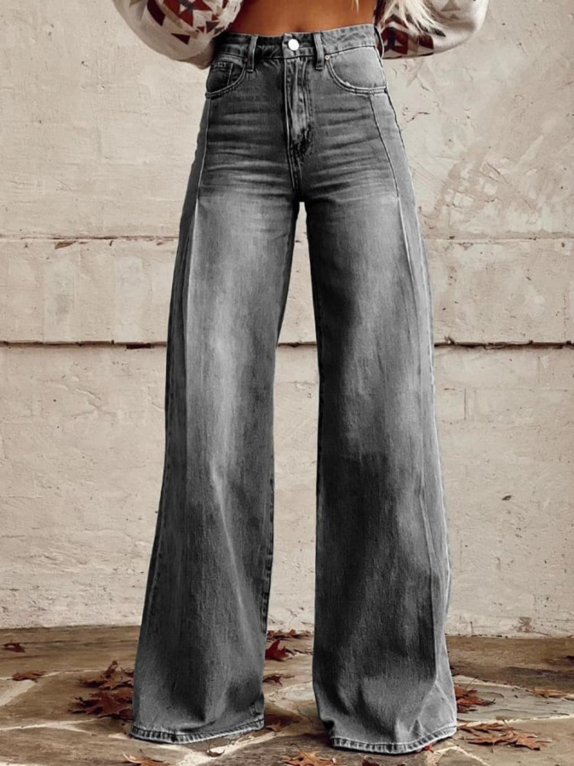 Hose Damen Weit Schnitt Casual