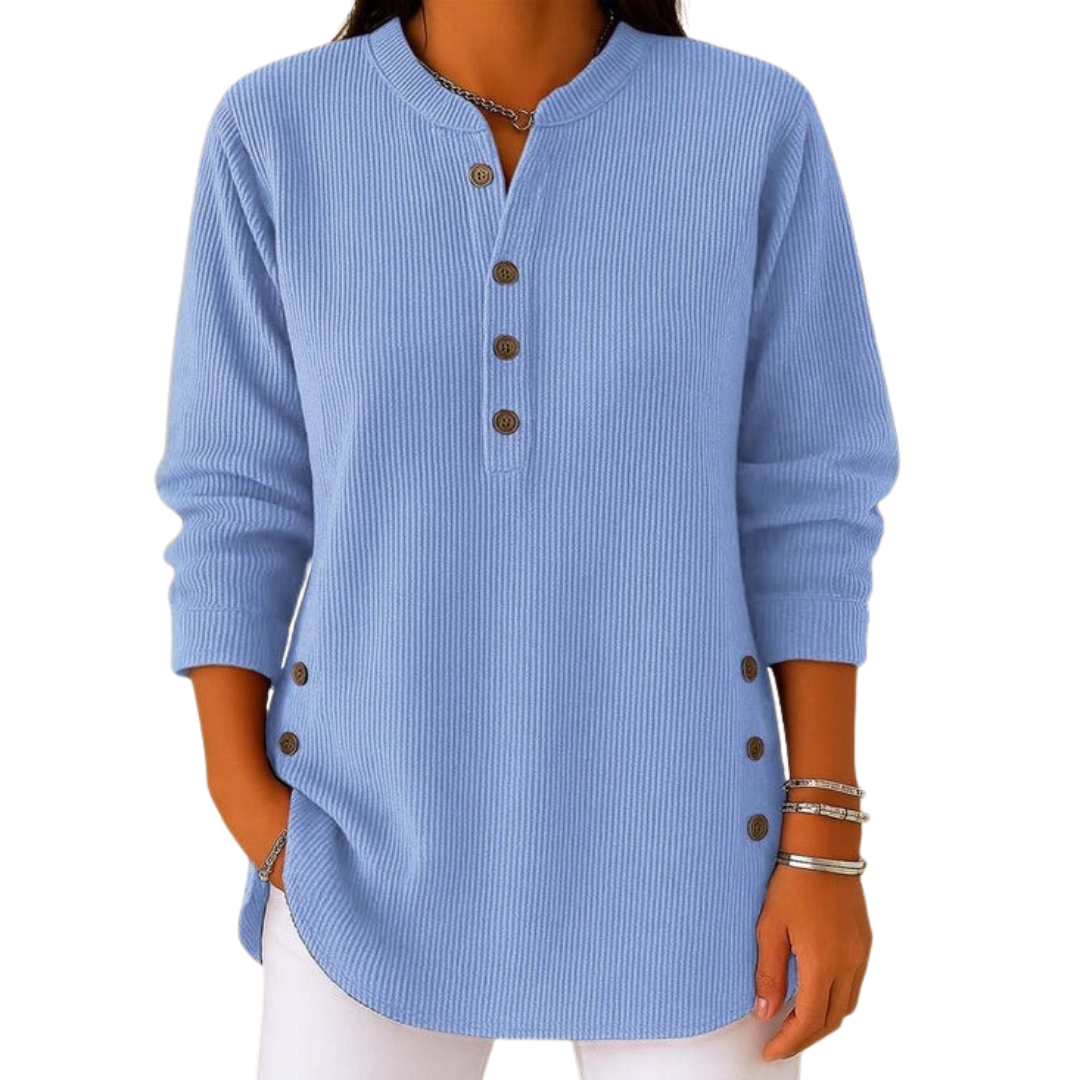 Strick-Sweatshirt Damen Langarm Casual Regular Fit