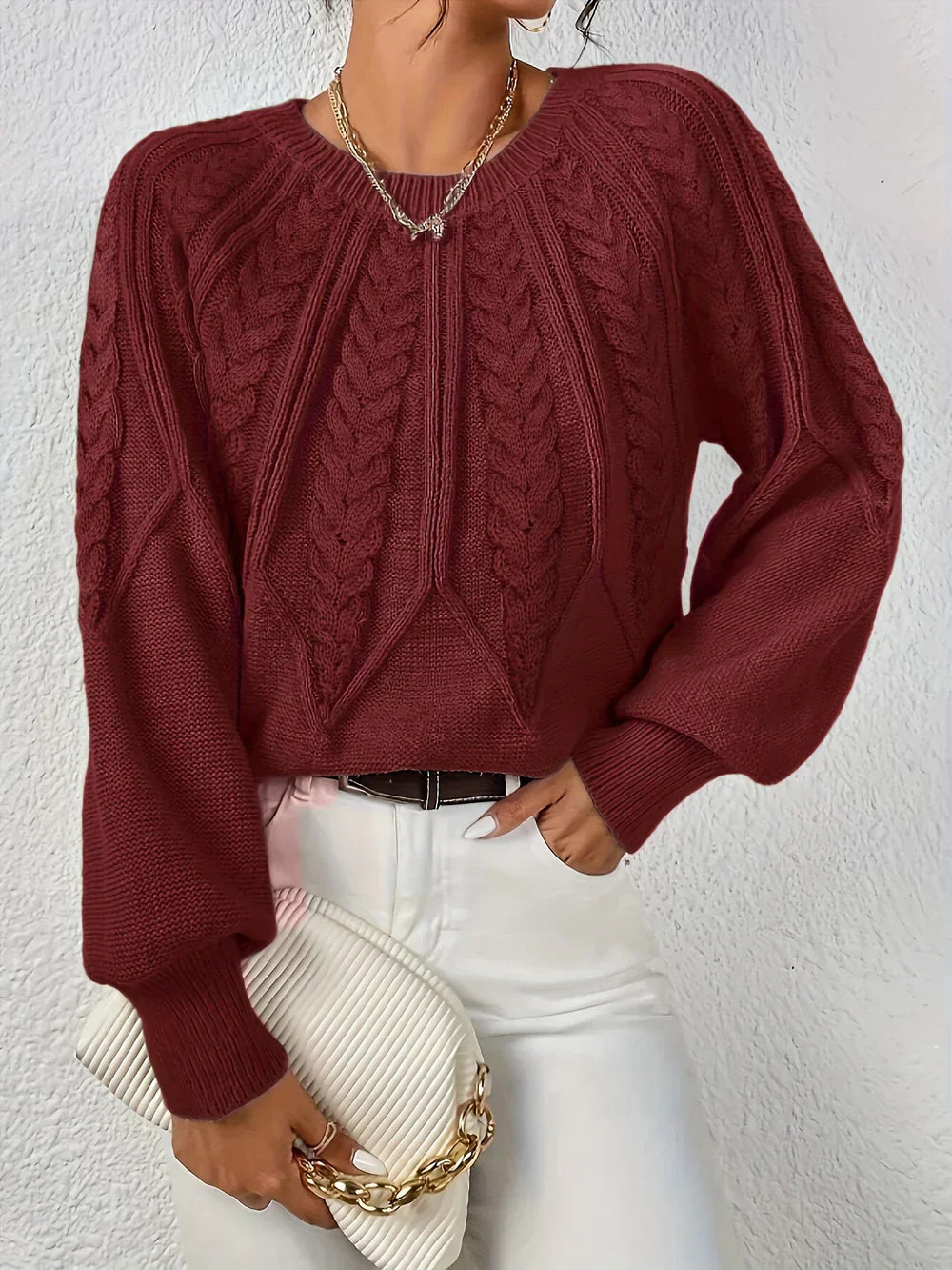 Lea | Elegant Women's Sweater with Fine Knit Pattern