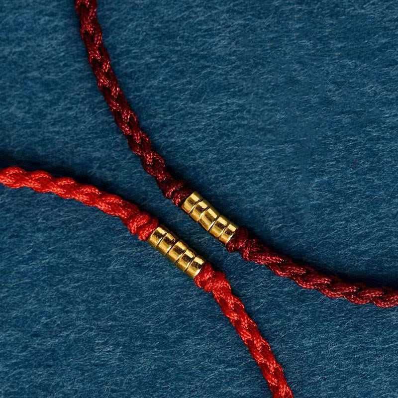 Geflochtenes Buddha-Armband Damen Fußkette mit Goldperlen