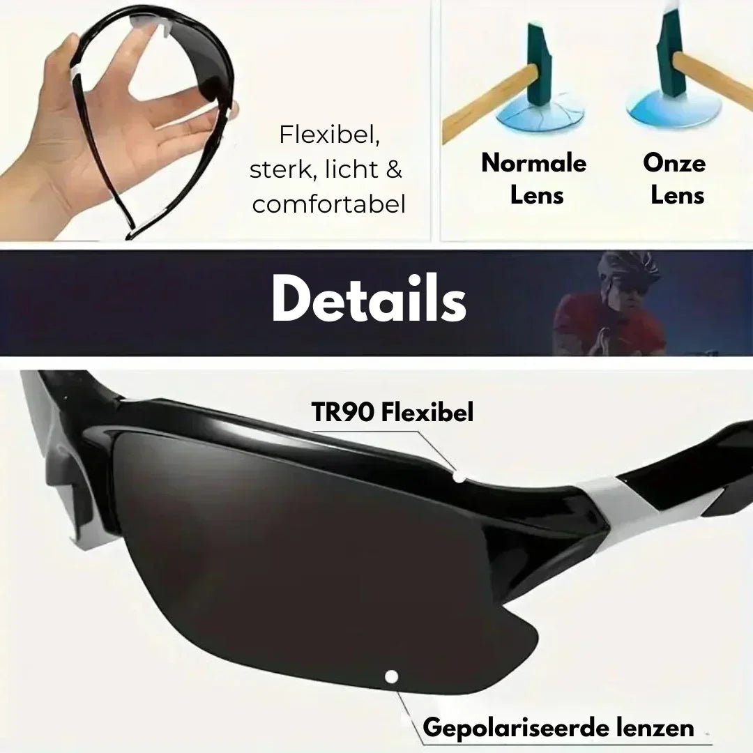 Sport-Sonnenbrille I Velo Brille Herren Polarisiert Freizeit Outdoor – Hardmeier Versand
