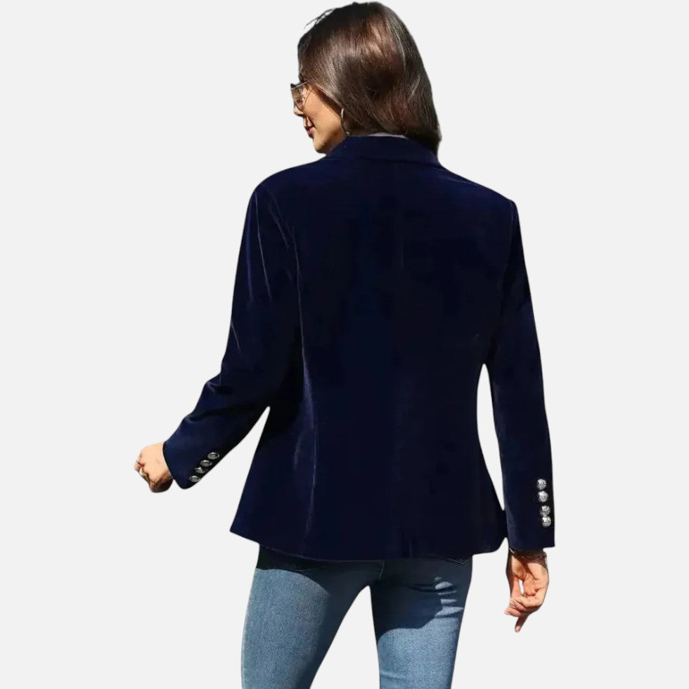Damen Blazer Samt Regular Fit Elegant Business Freizeit
