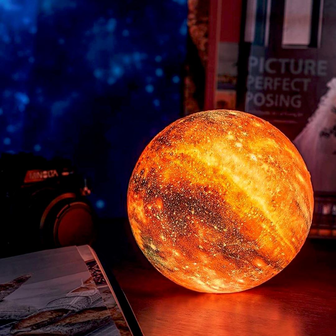 Kabellose 3D-Mondlampe mit Fernbedienung und 16 Farben für stimmungsvolles Licht