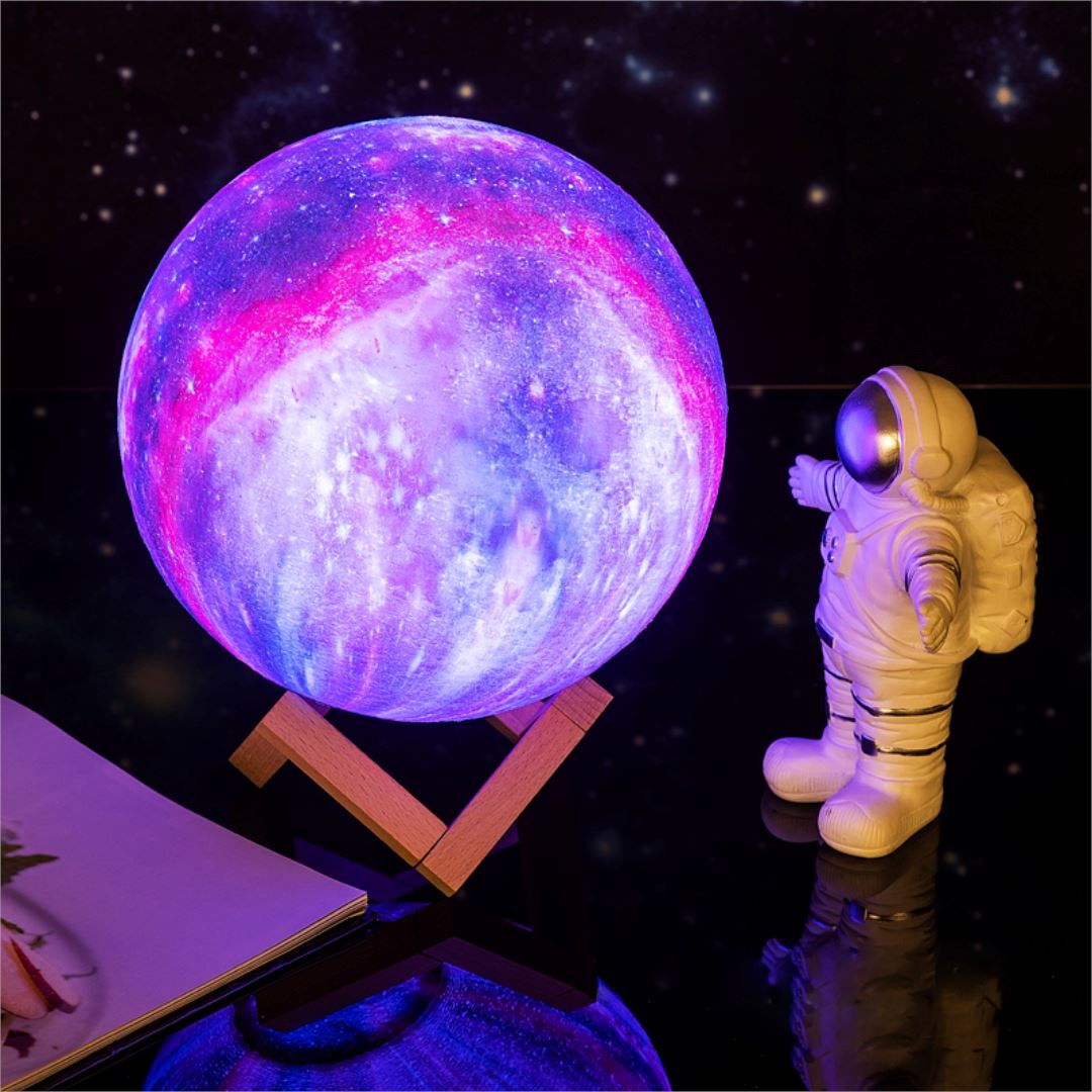 Kabellose 3D-Mondlampe mit Fernbedienung und 16 Farben für stimmungsvolles Licht