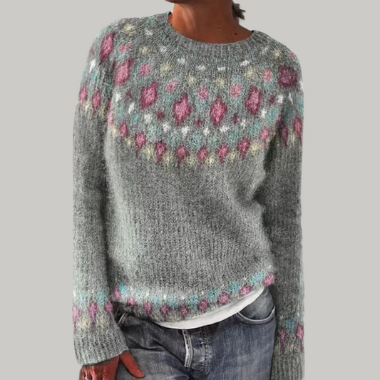 Candace | Gemusterter Strickpullover