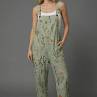 Jumpsuit Damen Relaxed Fit Sommer Casual mit floralem Print