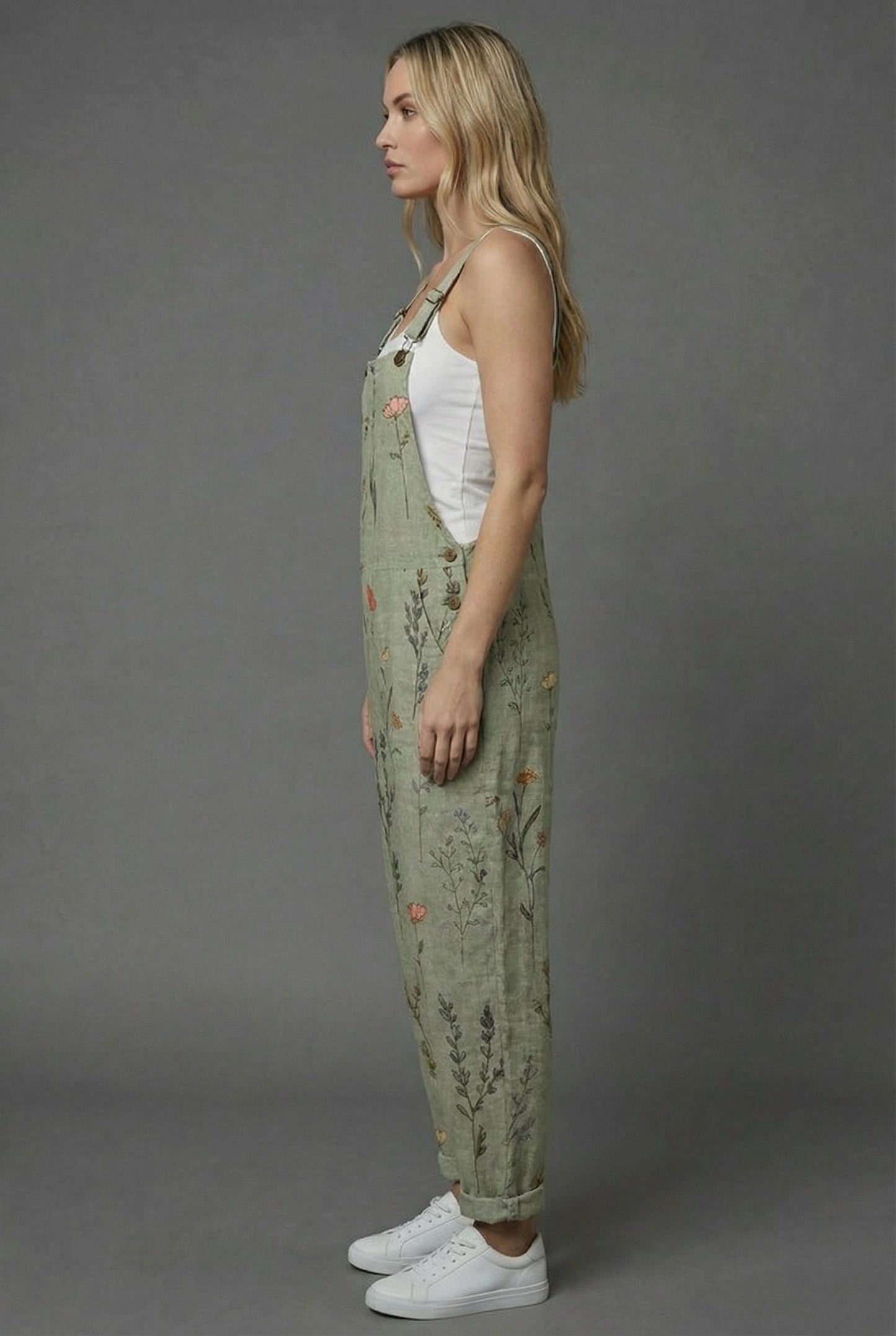 Jumpsuit Damen Relaxed Fit Sommer Casual mit floralem Print