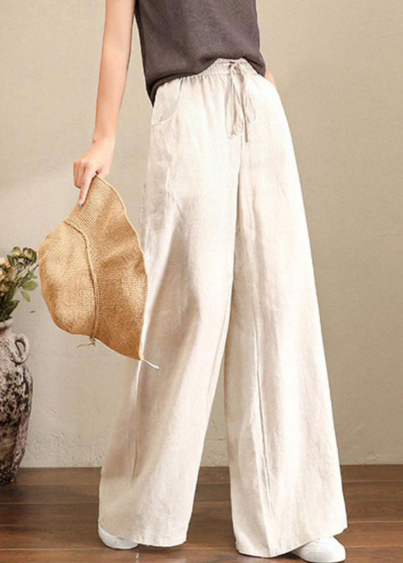 Bequeme Leinenhose Damen | Orange Gerade Hose mit Elastischem Bund | Perfekt für Entspannung und Sommermode 1