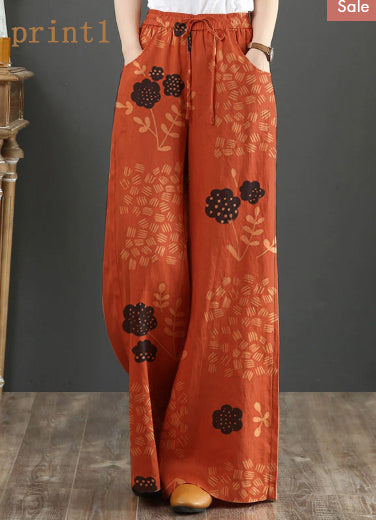 Bequeme Leinenhose Damen | Orange Gerade Hose mit Elastischem Bund | Perfekt für Entspannung und Sommermode 4