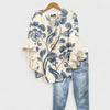 Damenbluse Slim Fit Casual mit Volantärmel und V-Ausschnitt