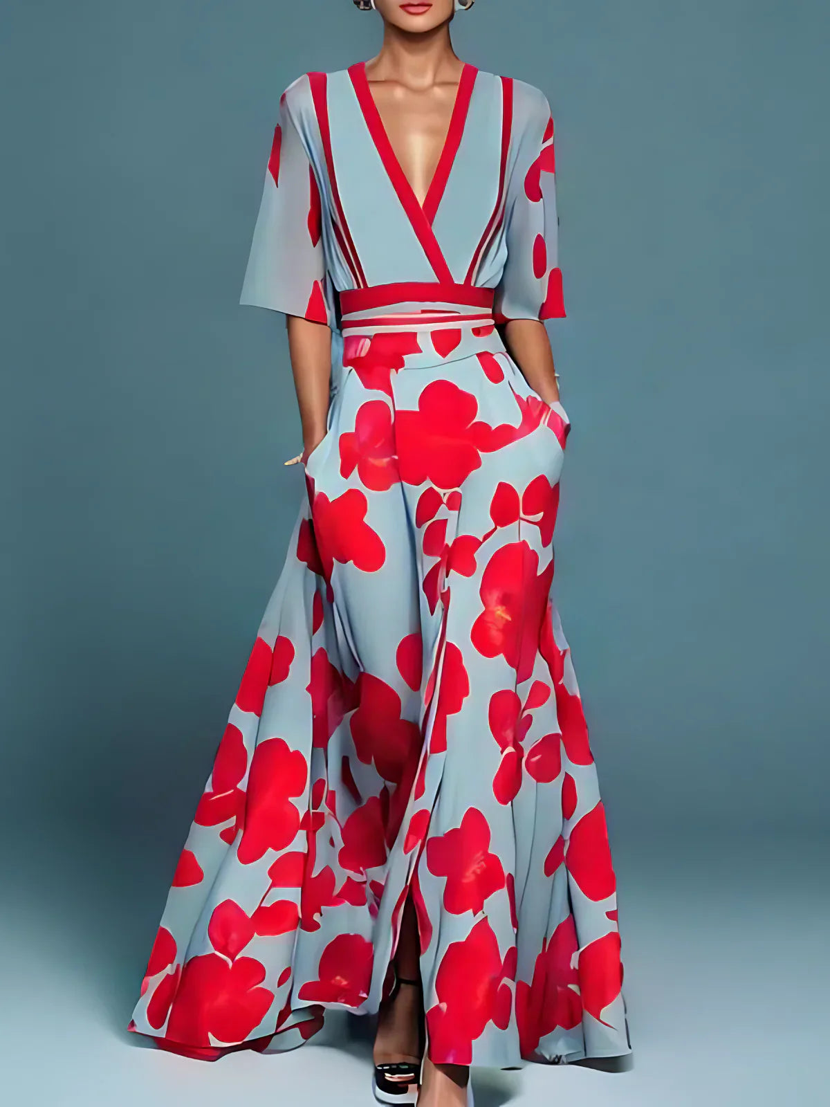 Kleid Damen Floral Regular Fit Elegant Freizeit & Festlich