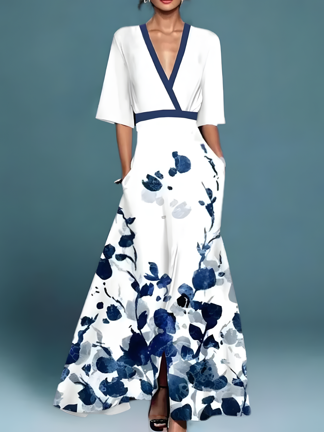 Kleid Damen Floral Regular Fit Elegant Freizeit & Festlich