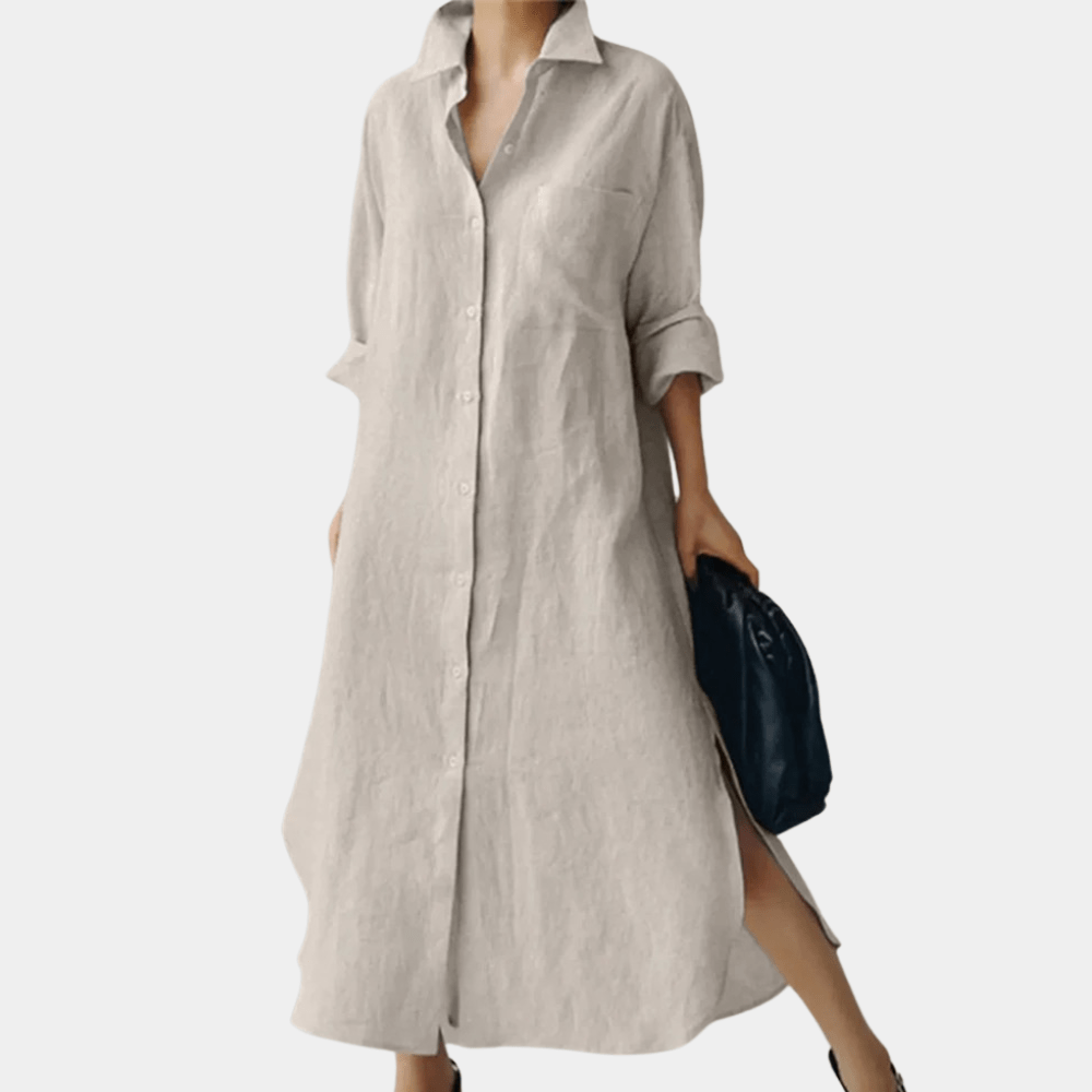 Ada | Hemdblusenkleid Damen Oversize Atmungsaktiv Sommer Casual