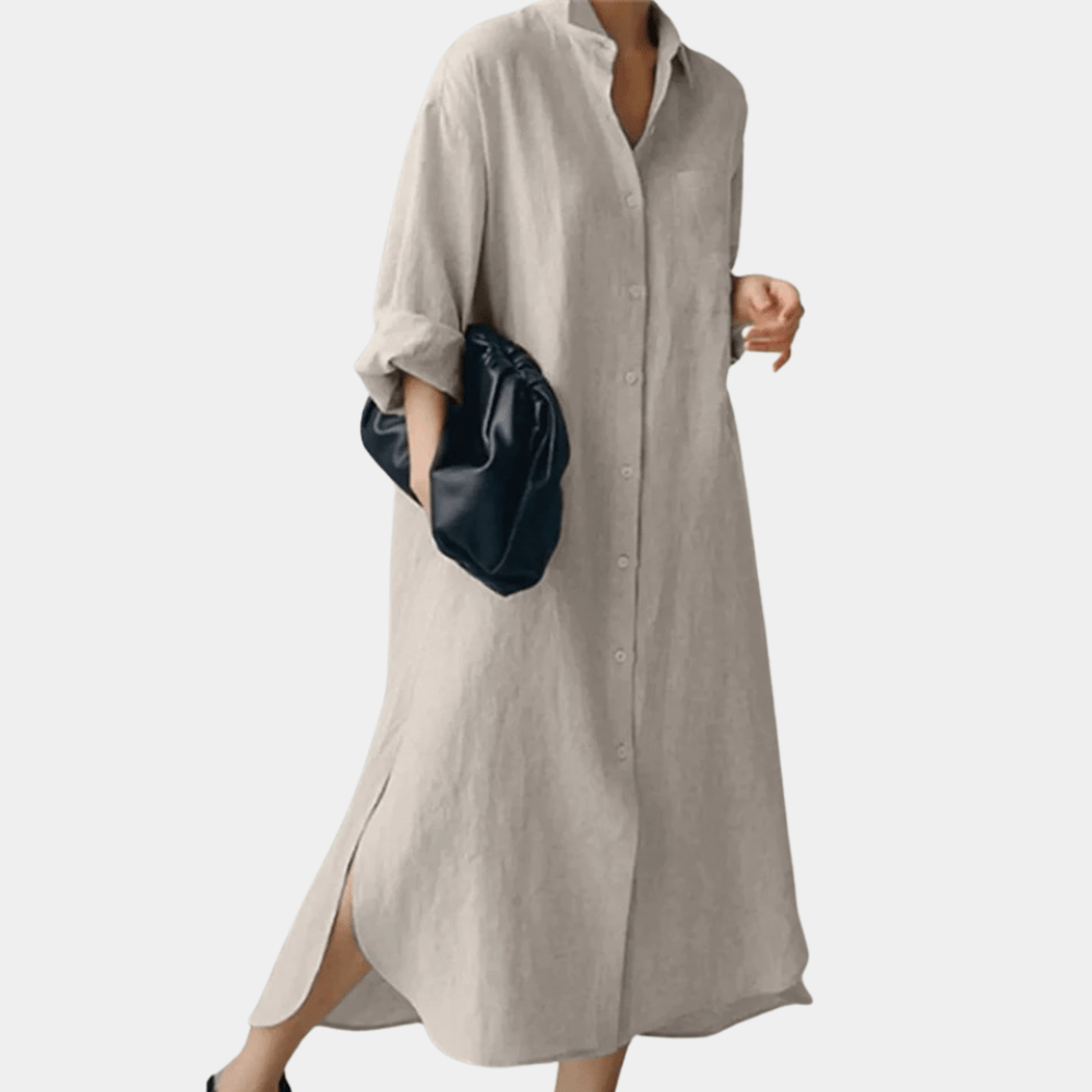 Ada | Hemdblusenkleid Damen Oversize Atmungsaktiv Sommer Casual
