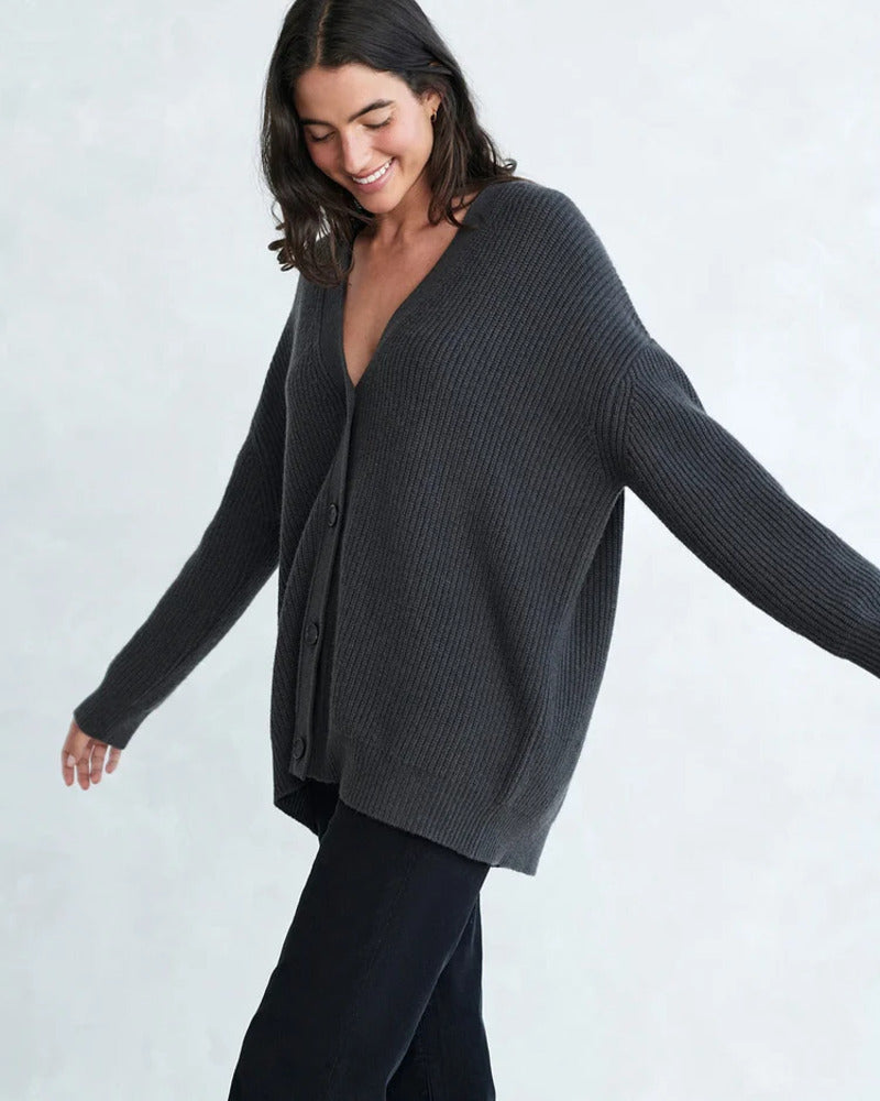 Damen Cocoon Cardigan im lockeren Schnitt