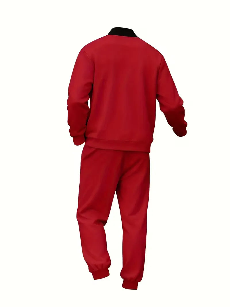 Herren Freizeit-Set Jacke mit Reißverschluss und Hose Regular Fit