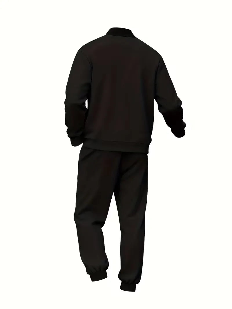 Herren Freizeit-Set Jacke mit Reißverschluss und Hose Regular Fit