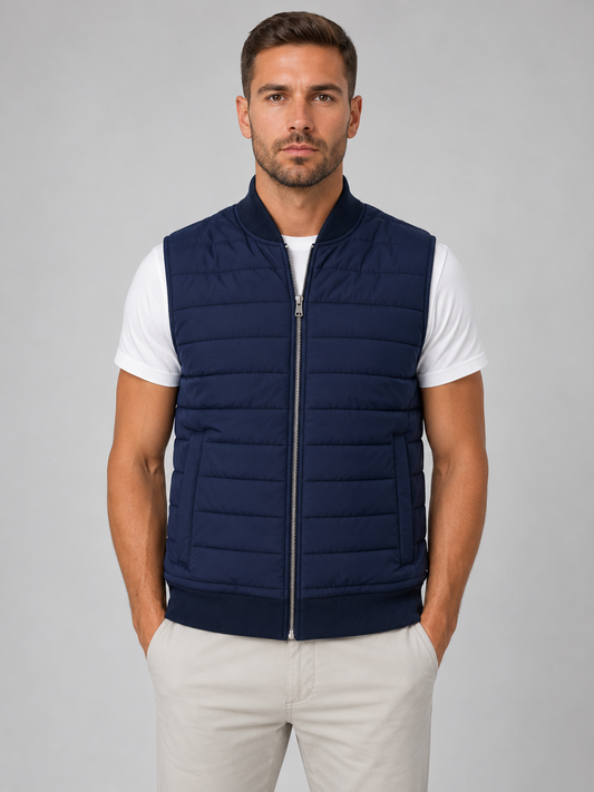 Gesteppte Herrenweste Slim Fit Freizeit mit Reißverschluss
