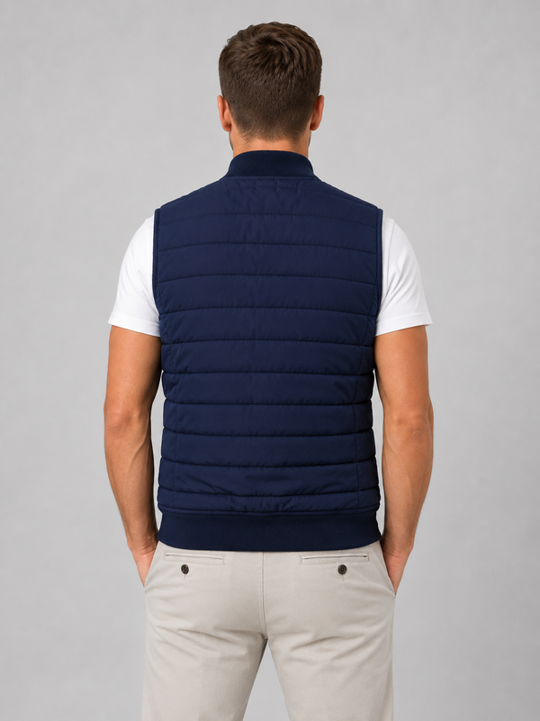 Gesteppte Herrenweste Slim Fit Freizeit mit Reißverschluss