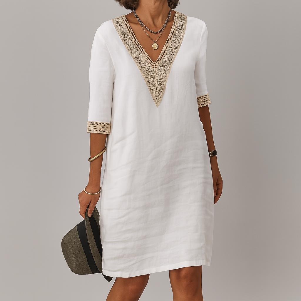 Sommerkleid Damen Locker Leinen Frühling & Sommer