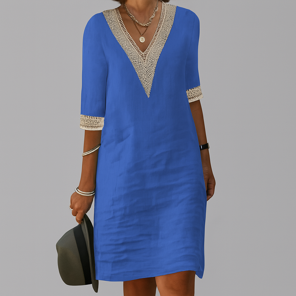 Sommerkleid Damen Locker Leinen Frühling & Sommer