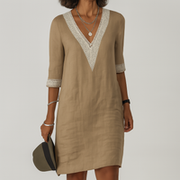 Sommerkleid Damen Locker Leinen Frühling & Sommer