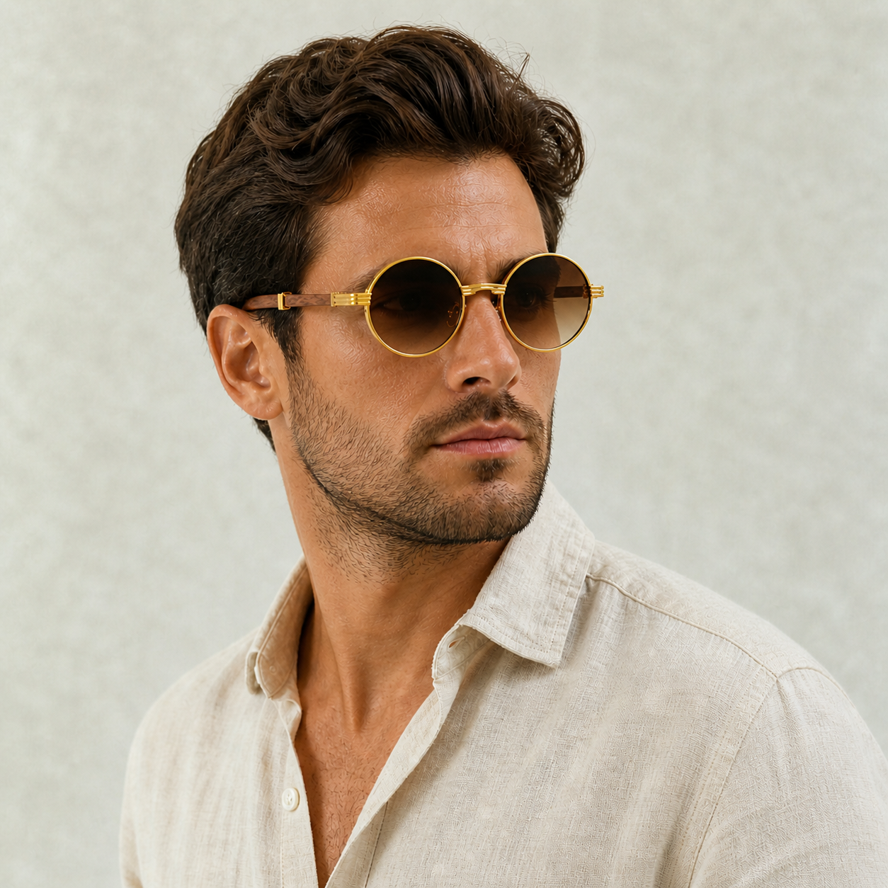 Sonnenbrille Herren Rund Metall Freizeit & Sommer