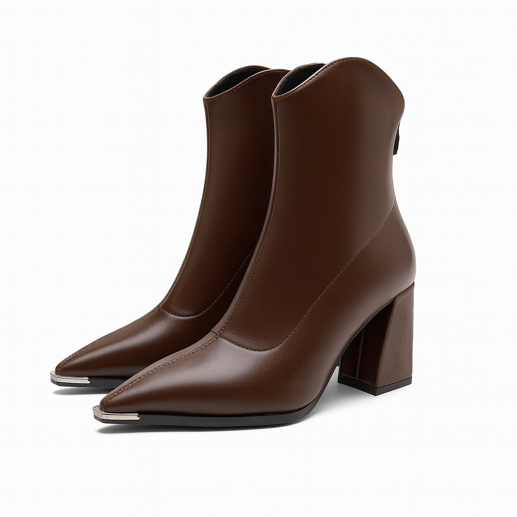 Chelsea-Stiefelette aus Leder mit Chromspitze 1