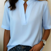 Bluse Damen Elegant V-Ausschnitt Casual