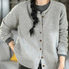 Damen Strickjacke Relaxed Fit Casual mit Rundhalsausschnitt