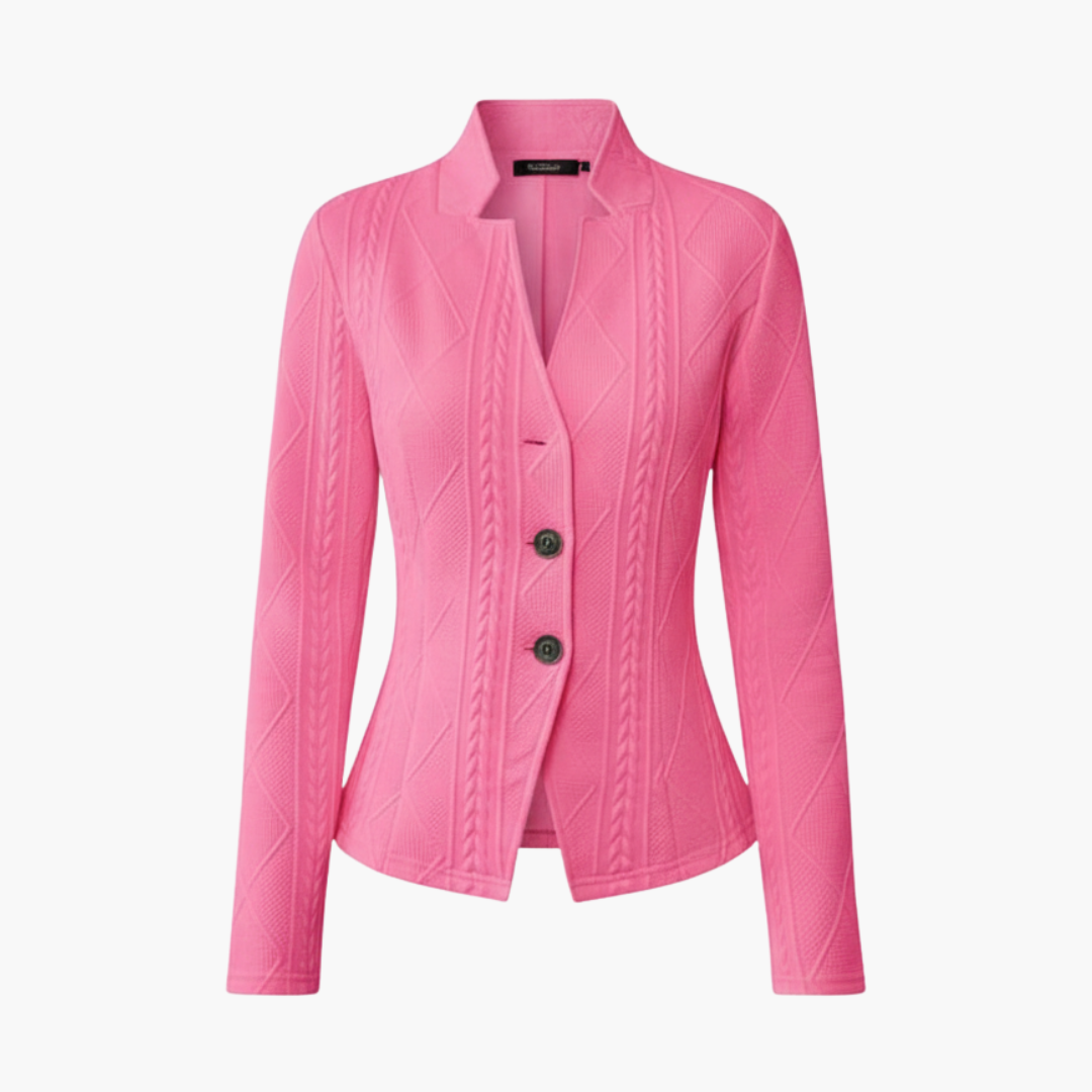 Damen Blazer Regular Fit Business mit Reverskragen und Knopfverschluss