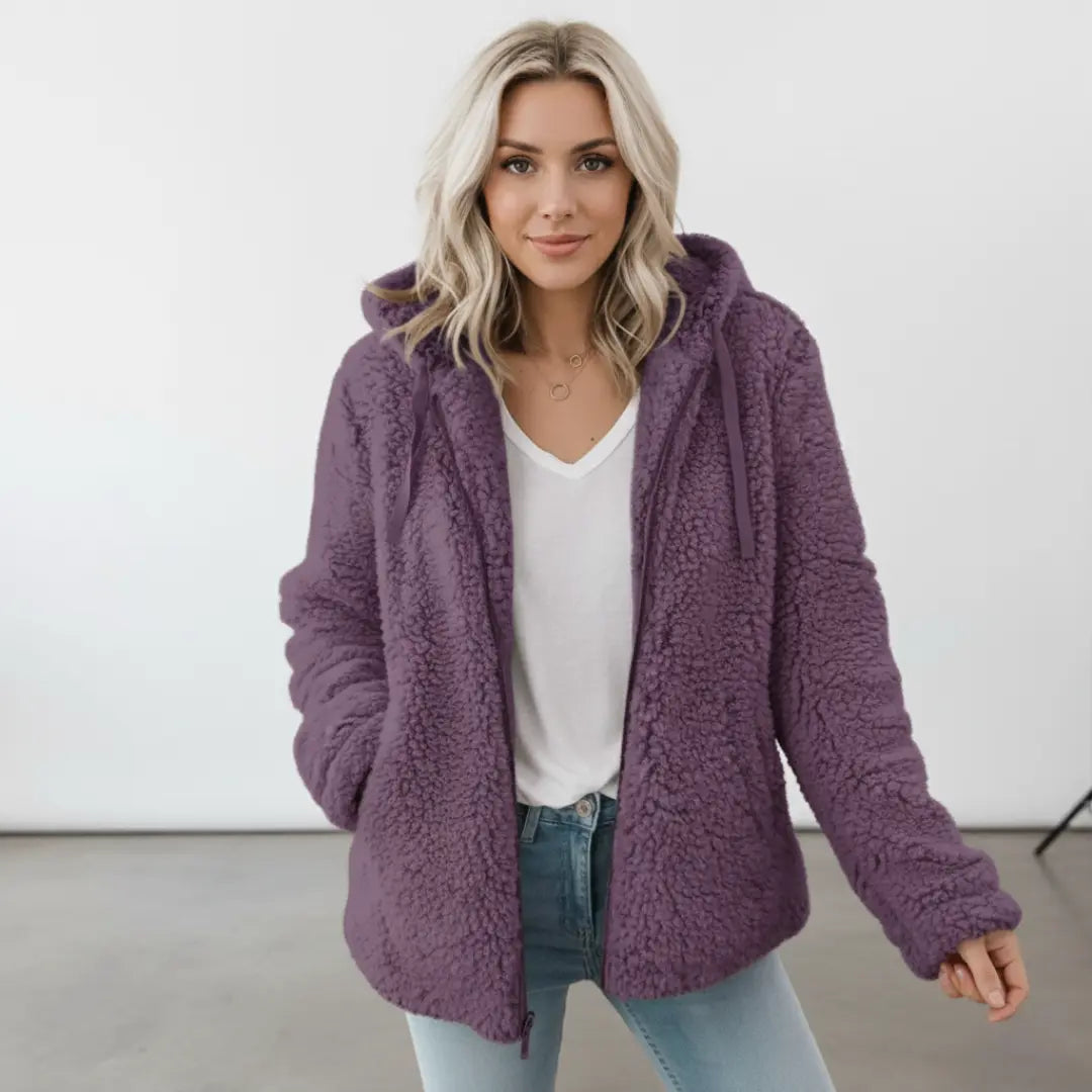 Damen-Teddy-Jacke mit Kapuze, lang geschnitten – Penny 5