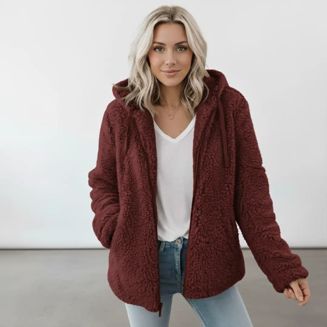 Damen-Teddy-Jacke mit Kapuze, lang geschnitten – Penny 6