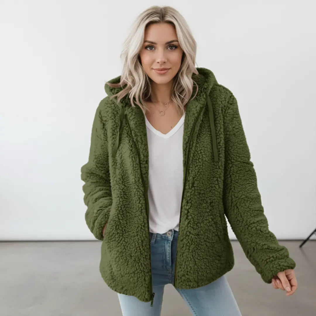 Damen-Teddy-Jacke mit Kapuze, lang geschnitten – Penny 7