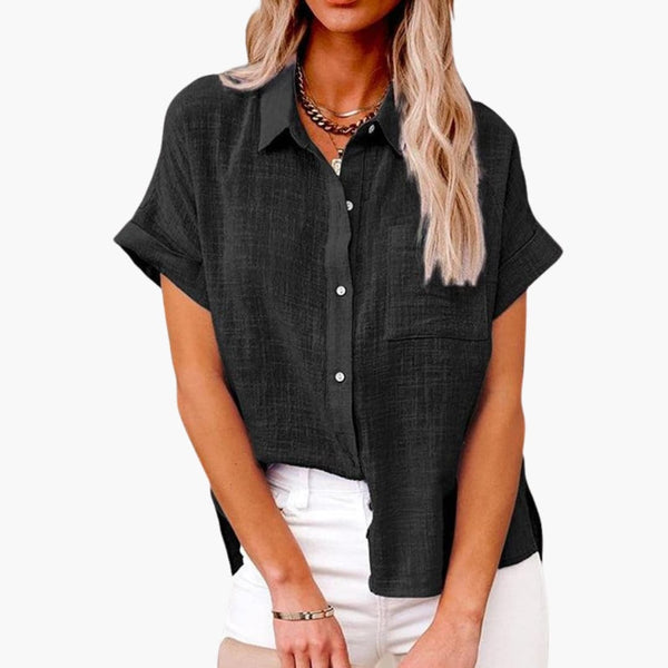 Damen Bluse mit Rundhalsausschnitt in Lässigem Stil für Alltag